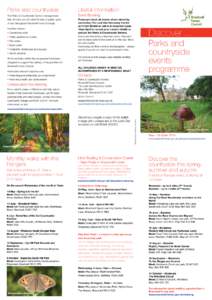 Parks and countryside  Useful information