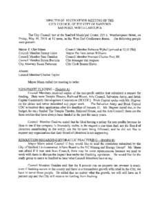 MINUTES OF RECONVENED MEETING OF THE CITY COUNCIL OF THE CITY OF SANFORD SANFORD, NORTH CAROLINA The City Council met at the Sanford Municipal Center, 225 E. Weatherspoon Street, on Friday, May 30, 2014, at 12 noon, in t