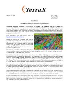 January 22, 2015  TSX-V: TXR Frankfurt: TX0 OTC: TRXXF News Release