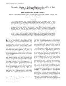 Copyright  2001 by the Genetics Society of America  Alternative Splicing of the Drosophila Dscam Pre-mRNA Is Both