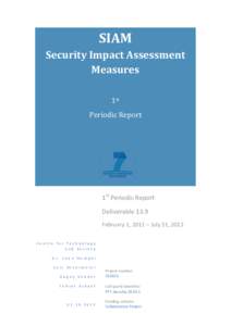 SIAM Security Impact Assessment Measures 1st Periodic Report