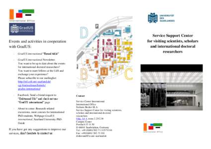 Service Support Center for visiting scientists, scholars and international doctoral researchers  Events and activities in cooperation