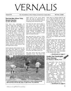 Issue#9  The Newsletter of the Ontario Vernal Pool Association Dorcas Bay Alvar Trip, Bruce County