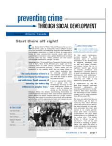 preventing crime THROUGH SOCIAL DEVELOPMENT foc us on At lantic Canada