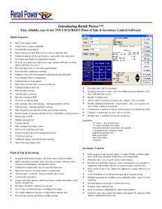 Retail Power POS Features2011.pub