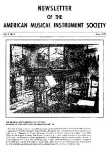 NE,WSLETTER OF THE AMERICAN MUSIC L INSTRUMENT SOCIETY Vol. 2. No.2