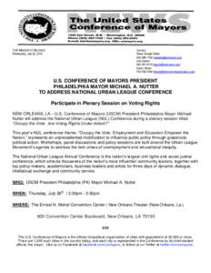 Ernest Nathan Morial / Local government in the United States / Politics of the United States / State governments of the United States / United States Conference of Mayors / Michael Nutter / National Urban League