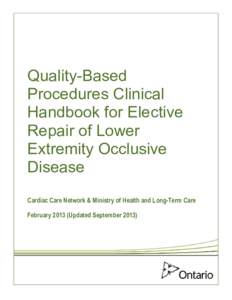 Quality-Based Procedures Clinical Handbook for Elective Repair of Lower Extremity Occlusive Disease