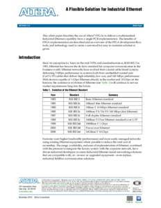 Industrial automation / Fabless semiconductor companies / IEEE standards / Nios II / EtherCAT / SERCOS III / EtherNet/IP / Altera / Sopc builder / Technology / Industrial Ethernet / Automation