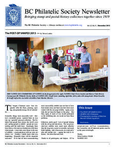 BC Philatelic Society Newsletter Bringing stamp and postal-history collectors together since 1919 The BC Philatelic Society — Always on-line at www.bcphilatelic.org Vol. 63, No. 8 | November 2013