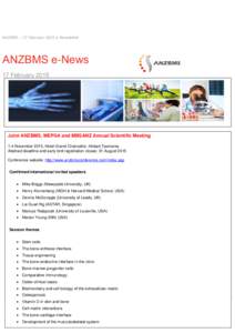 ANZBMS – 17 February 2015 e-Newsletter  ANZBMS e-News 17 February[removed]ASBMR Young Investigator Award