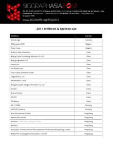 Microsoft Word - Exhibitor & Sponsor List 2011.doc