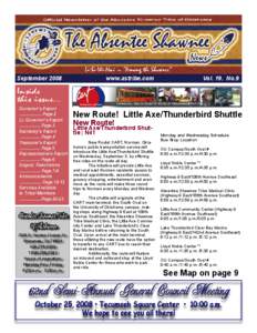 Official Newsletter of the Absentee Shawnee Tribe of Oklahoma  Li-Si-Wi-Nwi ~ “Among the Shawnee” September 2008  	 www.astribe.com