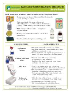 EASY AND SAFE CLEANING PRODUCTS  for the home FACTSHEET