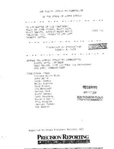 APPEARANCES BY TELEPHONE Ron Spangler, Otter Tail Power Co. Marv Truhe, Black Hills FiberCom Vance Goldammer, Western Mall  TRANSCRIPT OF PROCEEDINGS, held in the