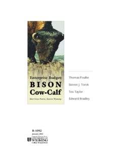 Beef / American bison / Cuisine of the Western United States / Western United States / Calf / Wyoming / Bull / Plains Indians / Henry Mountains bison herd / Cattle / Zoology / Bison