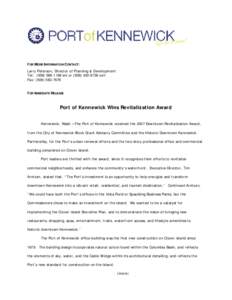 Microsoft Word - Port of Kennewick Wins Revitalization Award[removed]