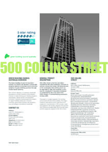 500 Collins Street green building council australia overview General Project Description