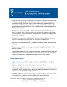 Family Law Information Plan (FLIP) background information