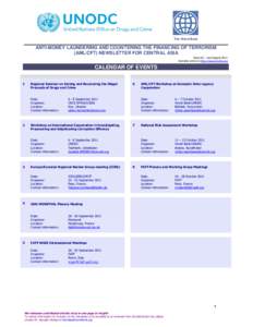 The World Bank  ANTI-MONEY LAUNDERING AND COUNTERING THE FINANCING OF TERRORISM (AML/CFT) NEWSLETTER FOR CENTRAL ASIA Issue 60 – July/August 2011 Available online at http://www.imolin.org