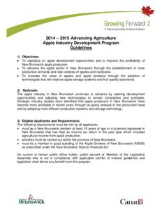 [removed]Advancing Agriculture - apple Industry Development Program - Guidelines