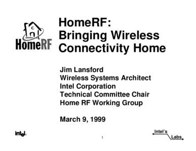 HomeRF: Bringing Wireless Connectivity Home