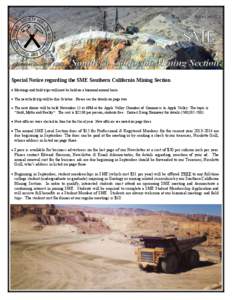 September[removed]SME A Member Society of AIME  Southern California Mining Section