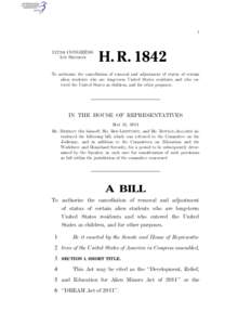 I  112TH CONGRESS 1ST SESSION  H. R. 1842