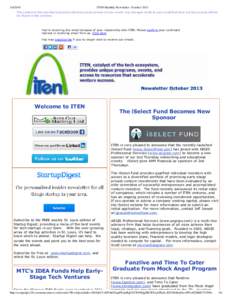 ITEN Monthly Newsletter- October 2013 The content in this preview is based on the last saved version of your email ­ any changes made to your email that have not been saved will not