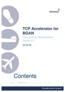 TCP Accelerator for BGAN User Guide for WindowsVista Version[removed]