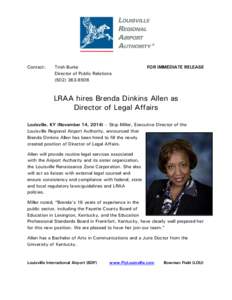 Microsoft Word - Press Release - Brenda Dinkins Allen (Director of Legal Affairs)