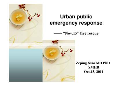 Urban public emergency response —— “Nov.15” fire rescue Zeping Xiao MD PhD SMHB