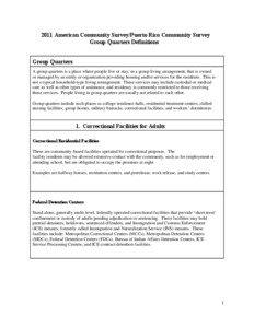 2011 Group Quarters Definitions