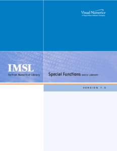 IMSL Fortran Numerical  Special Functions  Math Library