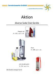 Aktion diverse Soda Club Geräte Pinguin rot Fr[removed]statt Fr. 199.-