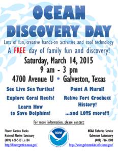 Lots of fun, creative hands-on activities and cool technology  A FREE day of family fun and discovery! Saturday, March 14, [removed]am - 3 pm