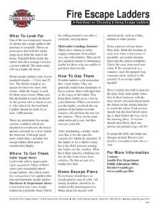 Fire Escape Ladders A Factsheet on Choosing & Using Escape Ladders What To Look For One of the most important features of a home fire escape ladder is the