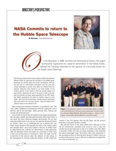 DIRECTOR’S PERSPECTIVE  NASA Commits to return to the Hubble Space Telescope M. Mountain, [removed]