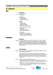 Part B - Health Facility Briefing and Planning 180 CATERING UNIT INDEX Description[removed]