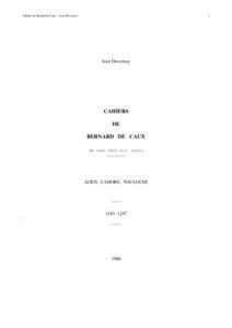 Cahiers de Brnard de Caux – Jean Duvernoy  1
