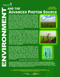 See other side for more information  For this study, researchers from the U.S. Environmental Protection Agency used the Materials Research Collaborative Access Team 10-ID and X-ray Operations and Research/Pacific Northw