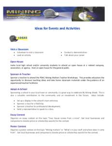 Microsoft Word - Ideas for Events and Activities.doc