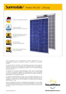 Protect SW 250 – 255 poly  Productie in technologieland Duitsland TÜV Power controlled: Laagste meettolerantie in de branche