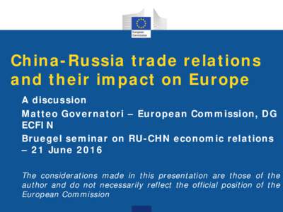 China-Russia trade relations and their impact onEurope