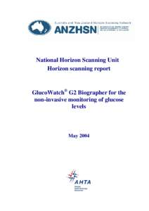 GlucoWatch Horizon Scanning Report