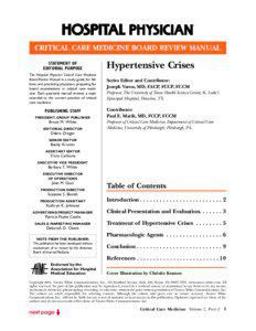 ®  CRITICAL CARE MEDICINE BOARD REVIEW MANUAL