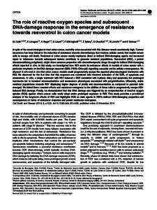 The role of reactive oxygen species and subsequent DNA-damage response in the emergence of resistance towards resveratrol in colon cancer models