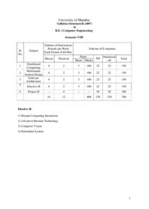 University of Mumbai Syllabus Structure(RAt B.E. (Computer Engineering) Semester-VIII