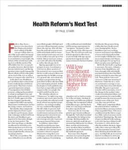 Prospects  Health Reform’s Next Test by Paul Starr  F