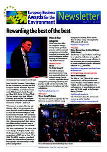 Newsletter Issue # 10 – July 2010 Rewarding the best of the best Prizes in four categories